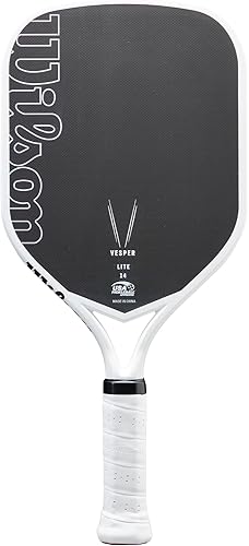 Wilson Vesper Lite - Paleta de pickleball - Tamaño de agarre 1-4 18", negroblanco