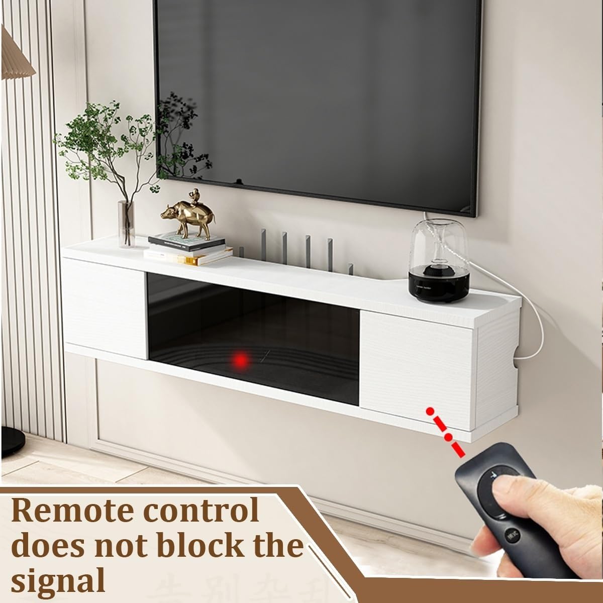 mobile TV Console multimediale moderna a parete con supporto TV galleggiante con spazio for camera da letto, soggiorno con spazio for riporre gli oggetti(Gray,100 * 15 * 21cm)
