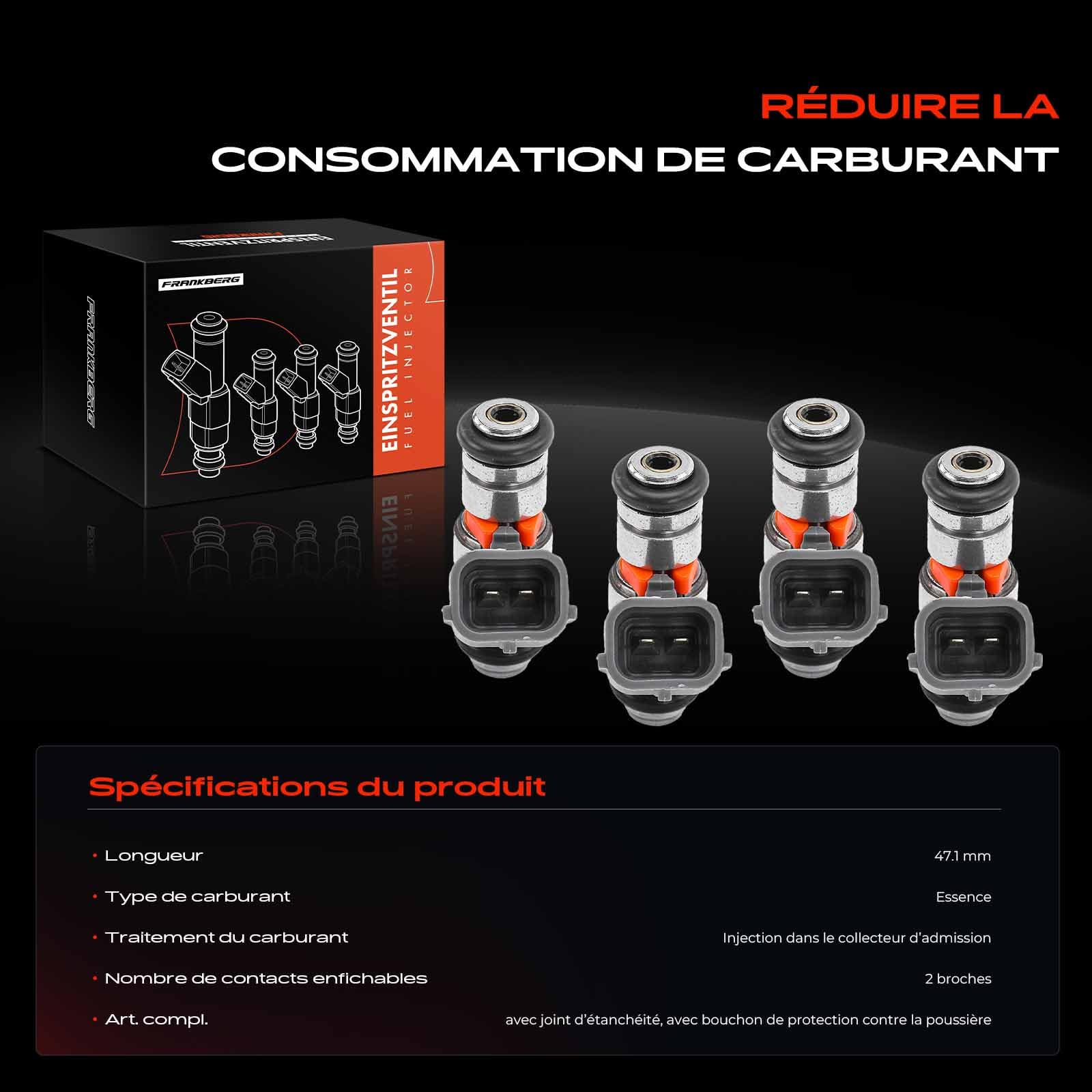 Frankberg 4x Buse d'injecteur de carburant 0280158257 | Compatible avec: Golf IV Variant 1J5, Nouvelle Coccinelle 1C1 9C1, O.c.t.a.v.i.a II 1Z3, Fourgonnette Polo Combi 6V5