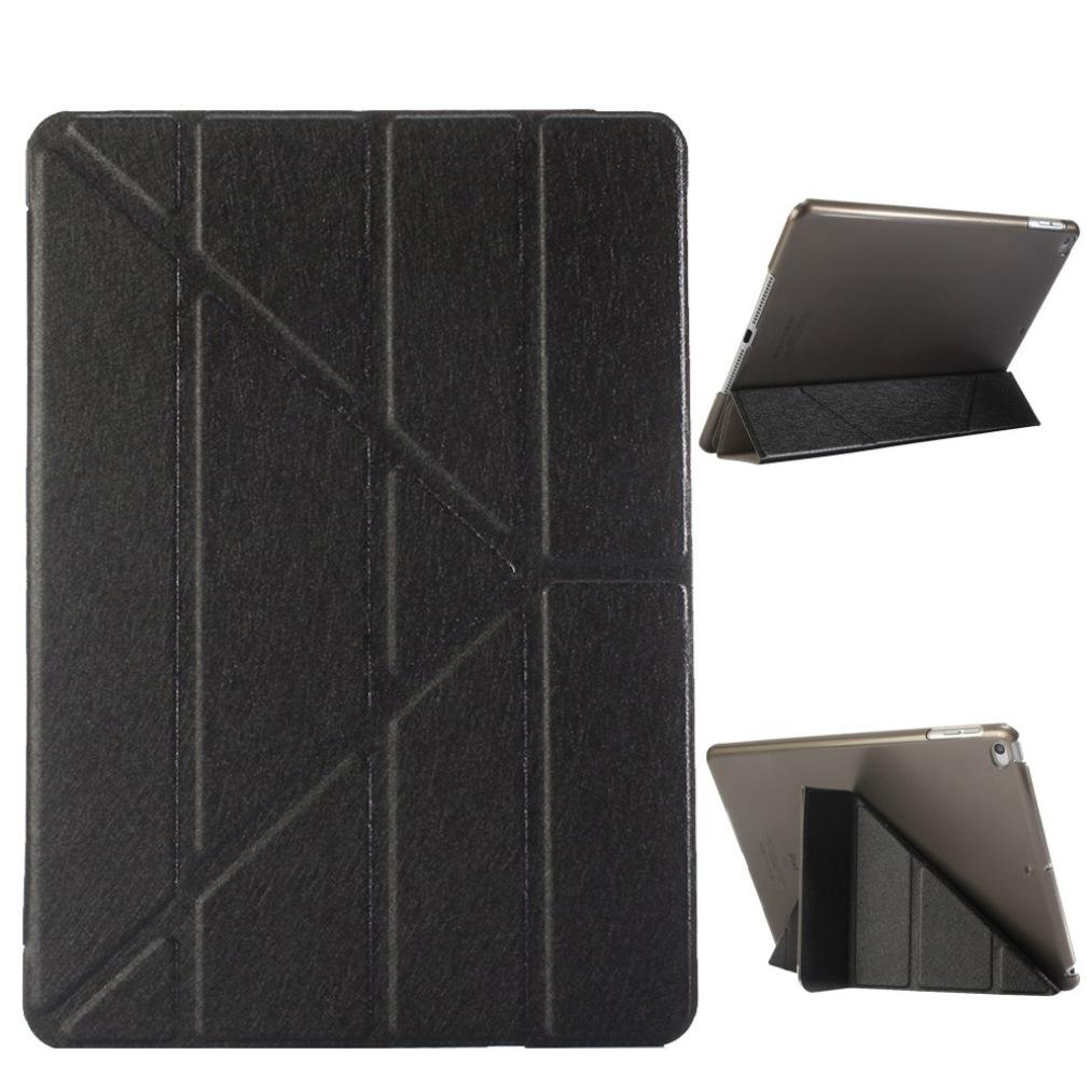 MNtech NEW Protective Leather Slim Folding Stand Painted Case Cover For ipad 9.7Inch 2017 Tablet (Black)
