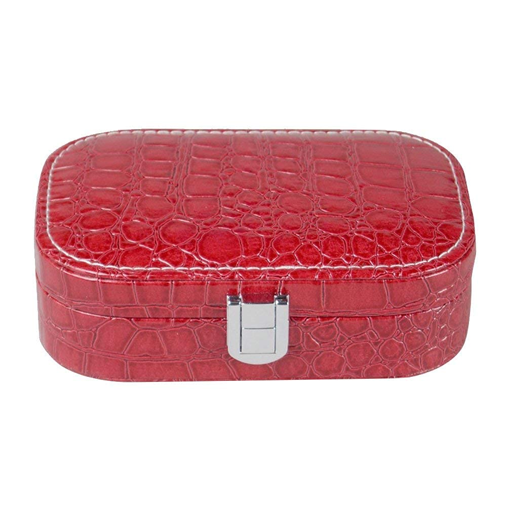 Schmuckschatulle Damen Kleine Reise Schmuckschatulle Mit Spiegel Reise Schmuckschatulle Für Ringe Ohrringe Halsketten Armbänder Schmuckschatulle (Rot)