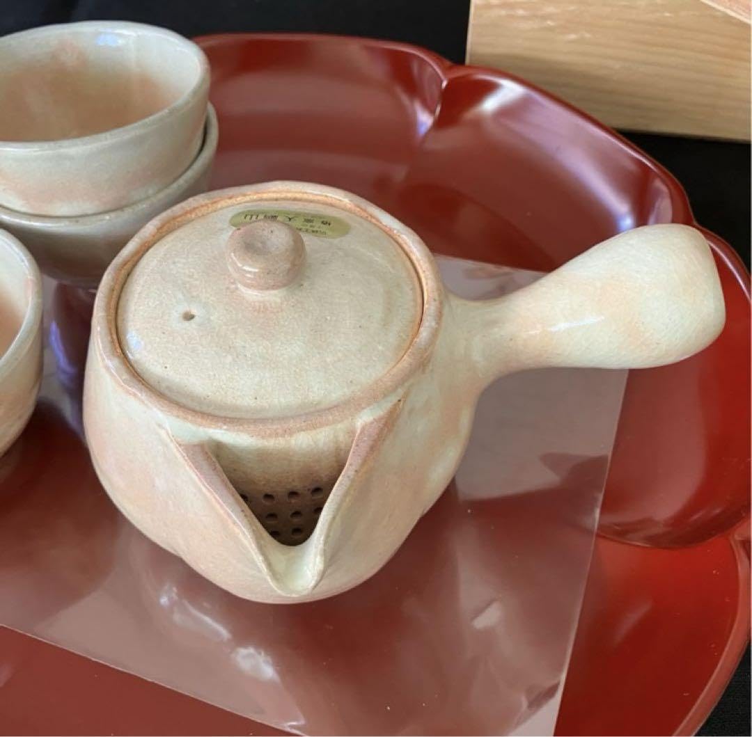 Amazon.co.jp: 萩焼 椿窯 天鵬山造 煎茶 急須茶器揃 : ホーム＆キッチン