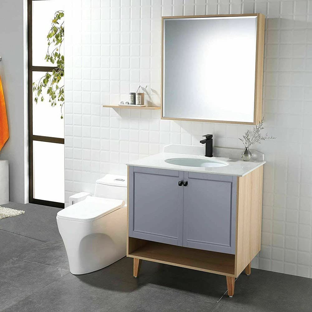 Grifo De Lavabo Monomando Negro Mate YYTECH - Mezclador Agua Fría/Caliente, Acero Inoxidable 304, Ahorro De Agua 30%