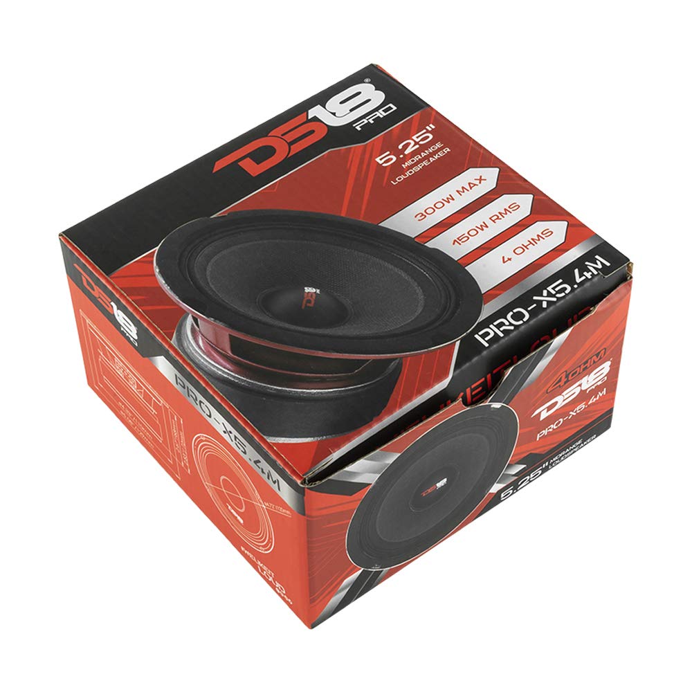 DS18 1 MIDRANGE PRO-X5.4M altoparlante da 13 cm 130 mm 5,25" di diametro 150 watt rms e 300 watt max 4 ohm sensibilità di 93 db auto, 1 pezzo