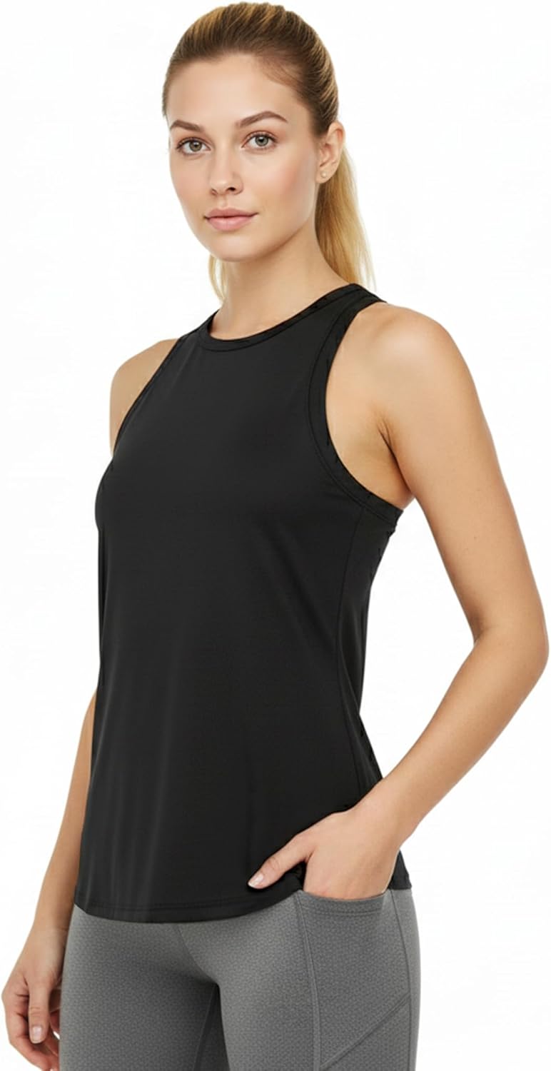 Workout Tank Tops for Women White Gym Athletic Tops Slim - Image 4