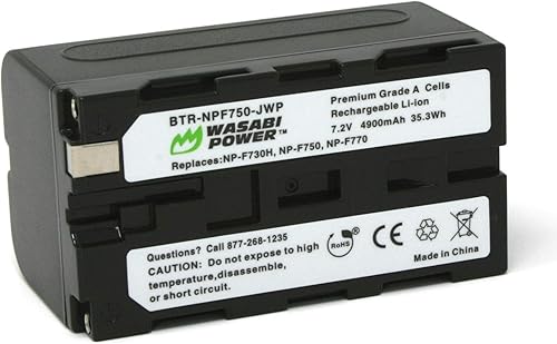 Wasabi Power Batería para Sony NP-F730, NP-F750, NP-F760, NP-F770 (4900mAh) y Sony CCD-TRV16, CCD-TRV201, CCD-TRV215, DCR-TRV110, DCR-TRV120,