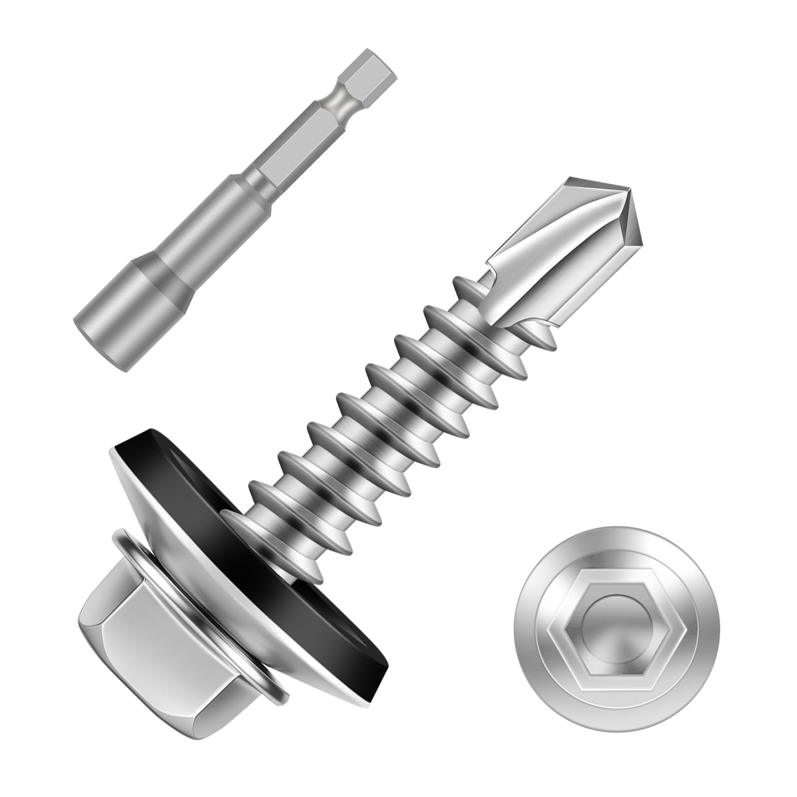 Zinc Plated Roofing Screws - 100 PCS -12