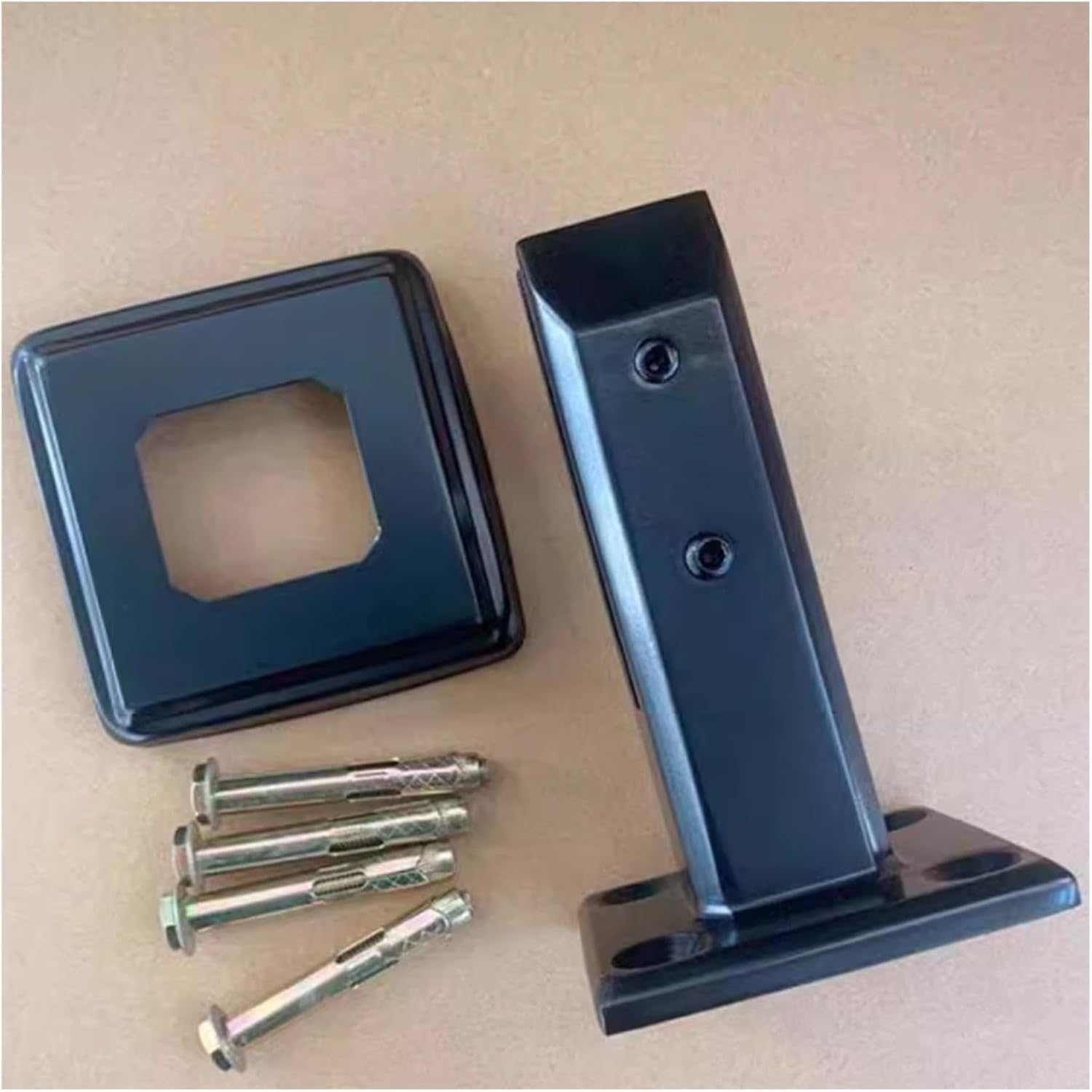 Modern Black Glass Pool Fence Spigot - 6" Stainless Steel Clamps for Outdoor Balcony Garden, Tempered Glass Brackets (3 Pack) - Durable Balustrade Solution