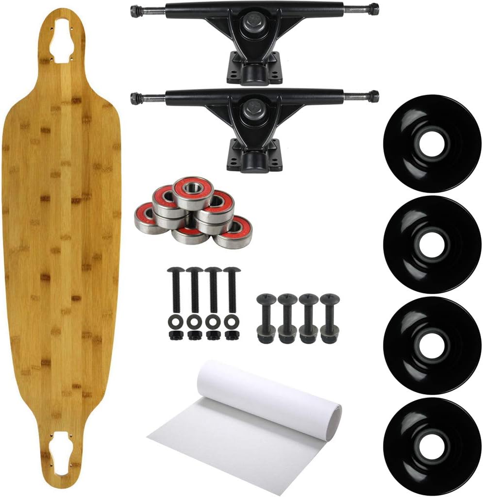 Moose Longboard Complete 9.75" x 39.75" Double Drop (Bamboo/Black Trucks)