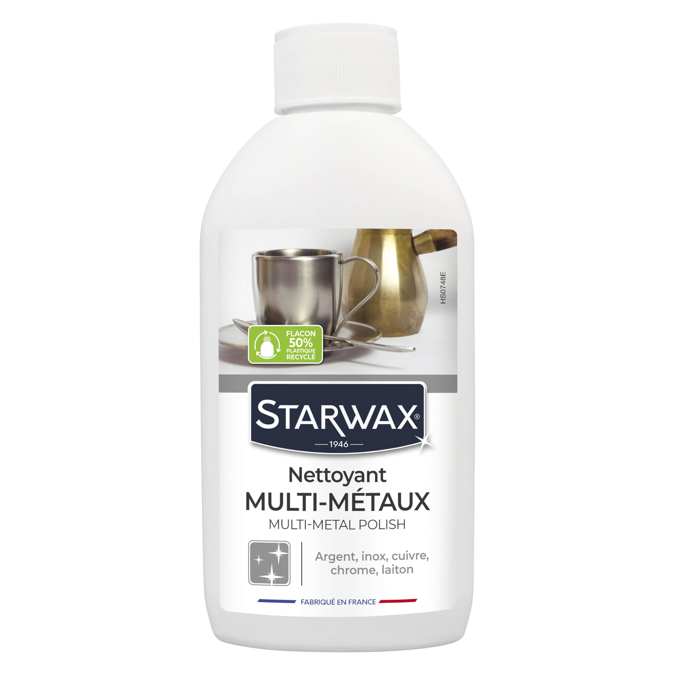 STARWAX - Nettoyant multi-​métaux - Argent, inox, cuivre, chrome, laiton - Elimine taches et traces - Retarde l'oxydation - Sans amoniaque - Parfum agréable - Fabriqué en France - 250ml