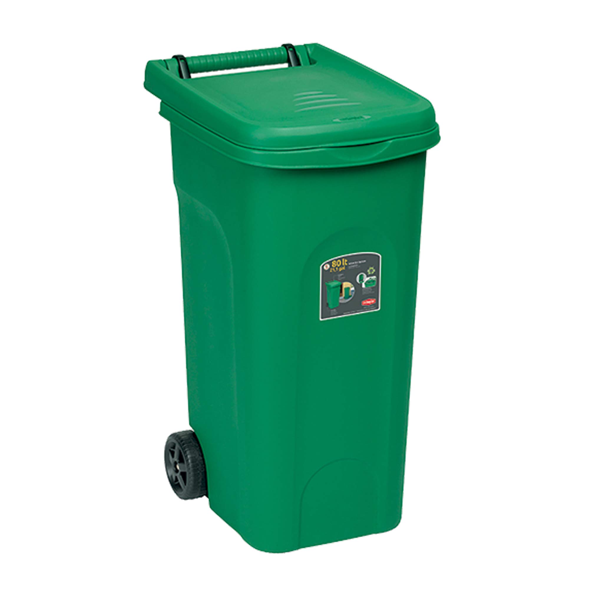 STEFAN PLAST BIDONE Urban C/Ruote 80LT Verd