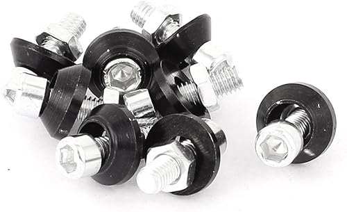 uxcell Tornillos de aluminio para placa de matrícula, 8 unidades, color negro