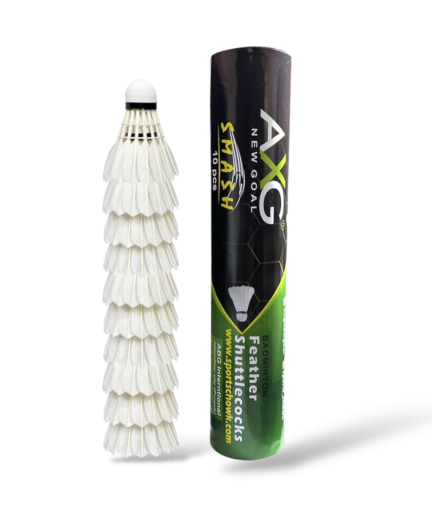 Smash Basic Feather Shuttle - White (Medium Fast, 78, Pack of 10)-picture-10