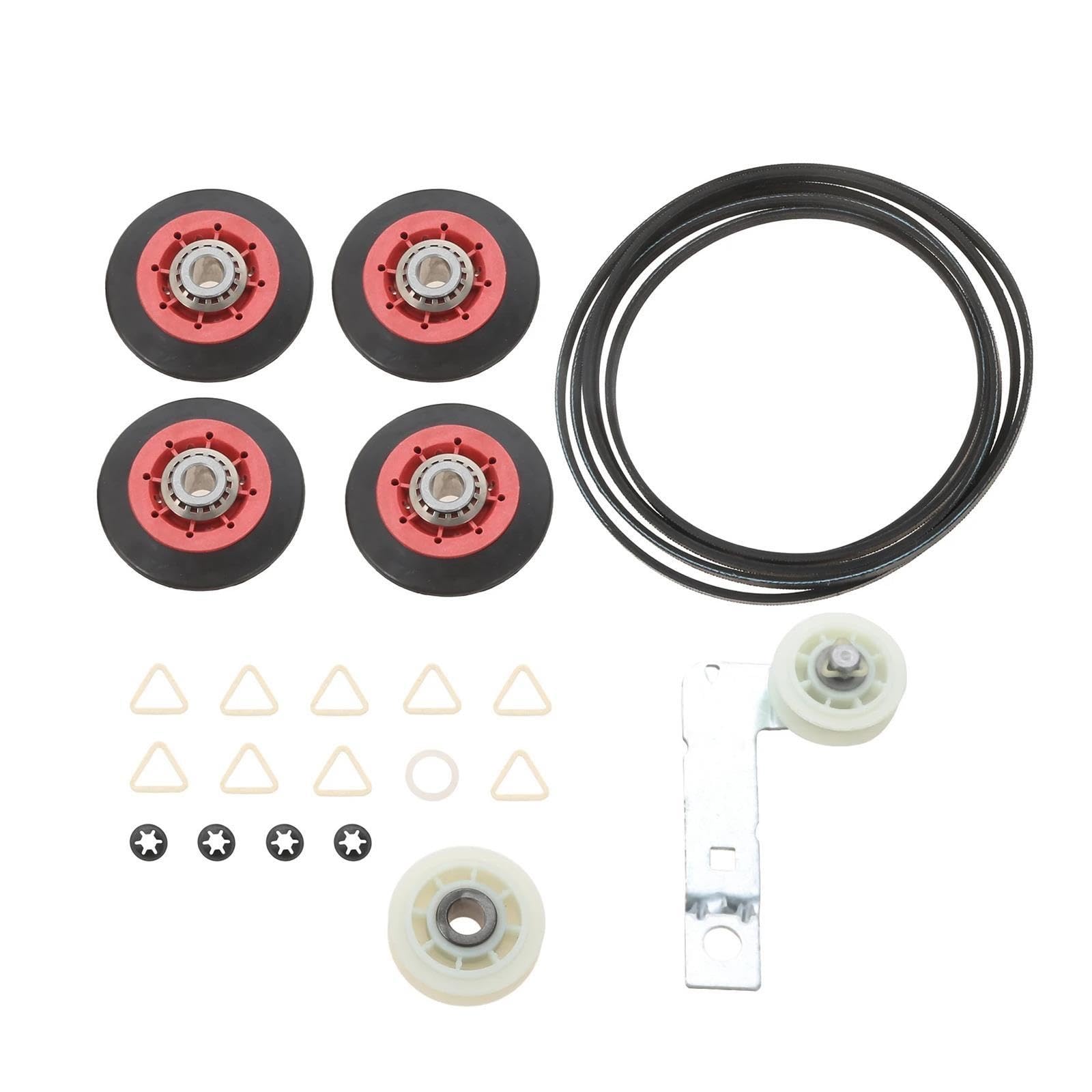 Kit de reparación de Secadora 4392067, Compatible con Whirlpool, con polea tensora 279640, Correa 661570, Rodillos de Tambor 8536974 W10314173
