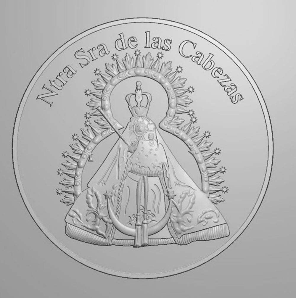 Arras de la Vírgen de Las Cabezas Personalizable con Bandeja Convertible en Placa de Recuerdo y llevanza de Alianzas para Bodas y Enlaces.