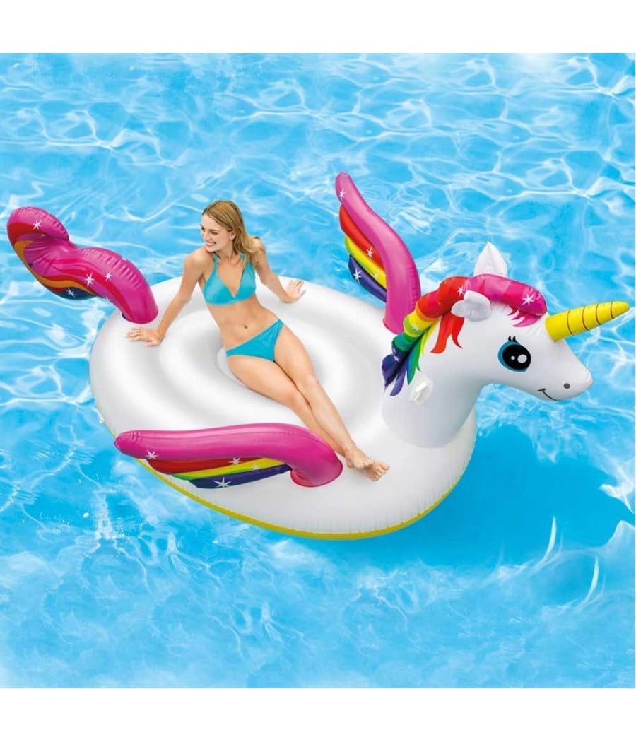 Trade Shop - Unicorno Gonfiabile Gigante Isola Materassino Mare Piscina 287 X 193 X 165 Cm