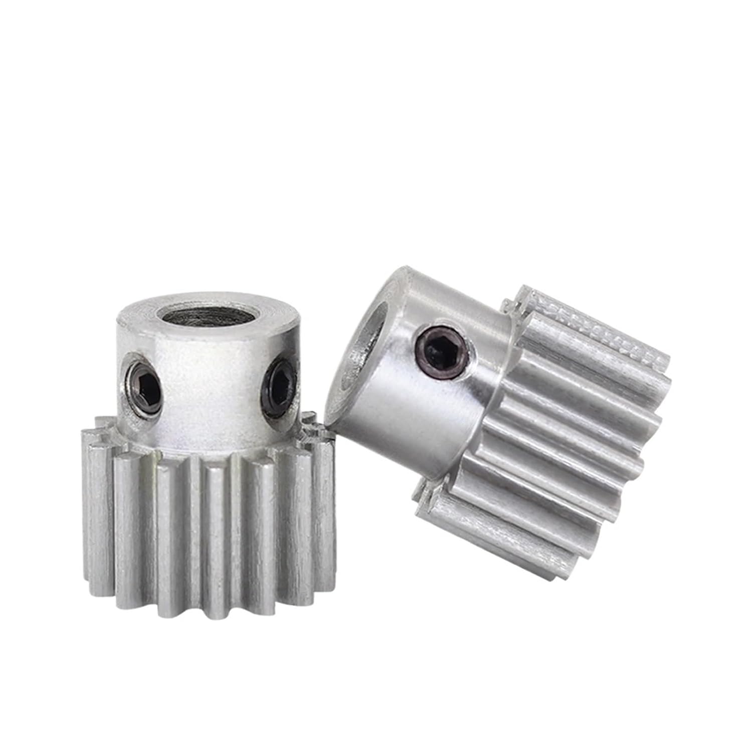 1M17T Spur Gear Bore 4-10mm Teeth Outer Diameter 19mm Low Carbon Steel Material 2Pcs(6.35mm)