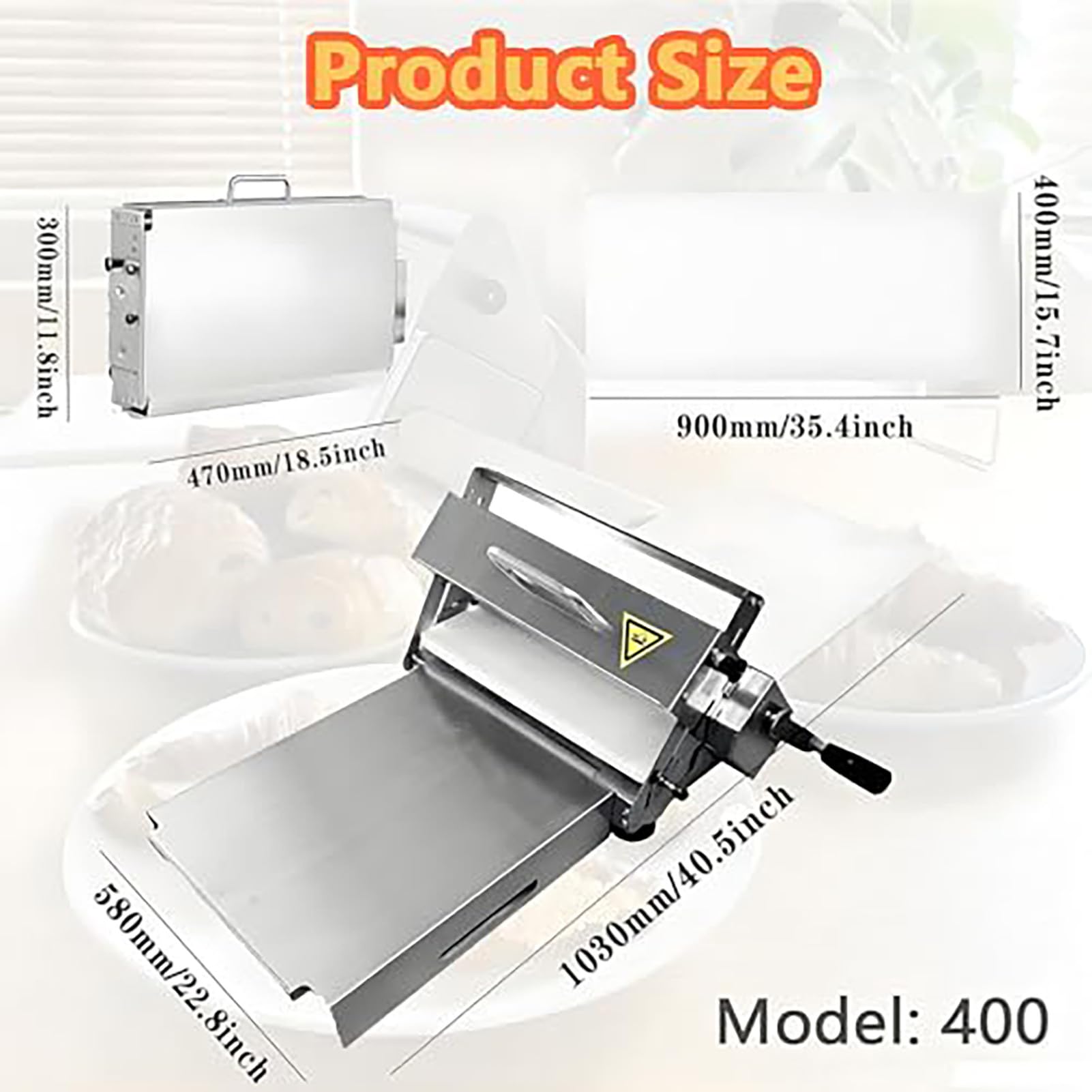 Laminoir Patisserie À Pâte Manuel Professionnel Laminoir Pate Feuilletée Manuel Inox Pliable, Épaisseur Réglable 0.04-0.68in (1-17.5mm)/0.02-1.06in(0.5-27mm),pour Croissants,Pizza & Pâtes