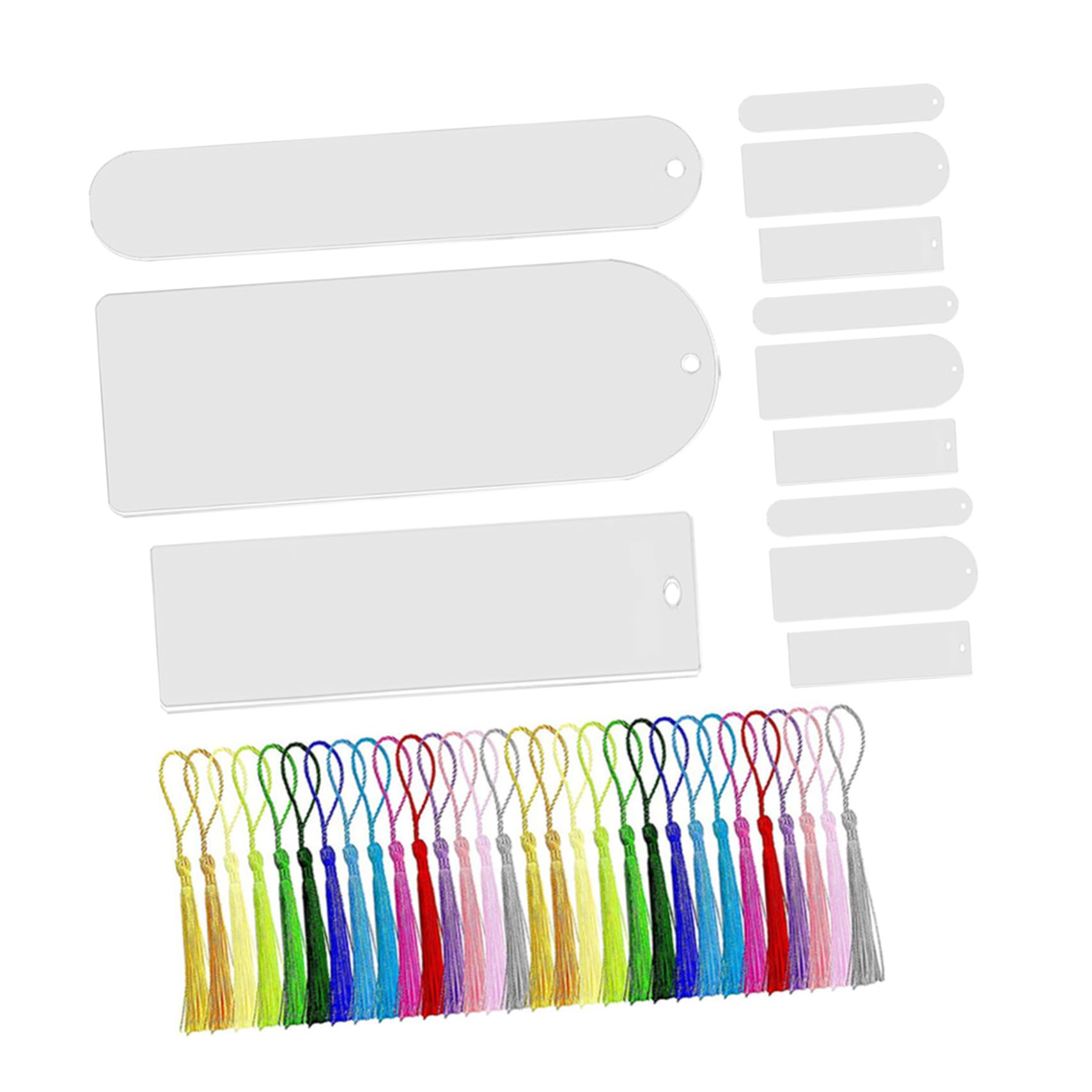 Segnalibri in Acrilico con Nappe per DIY Segnalibri Vuoti Lucidi per Appendere Kit per Donne Studenti e Amanti dei Libri