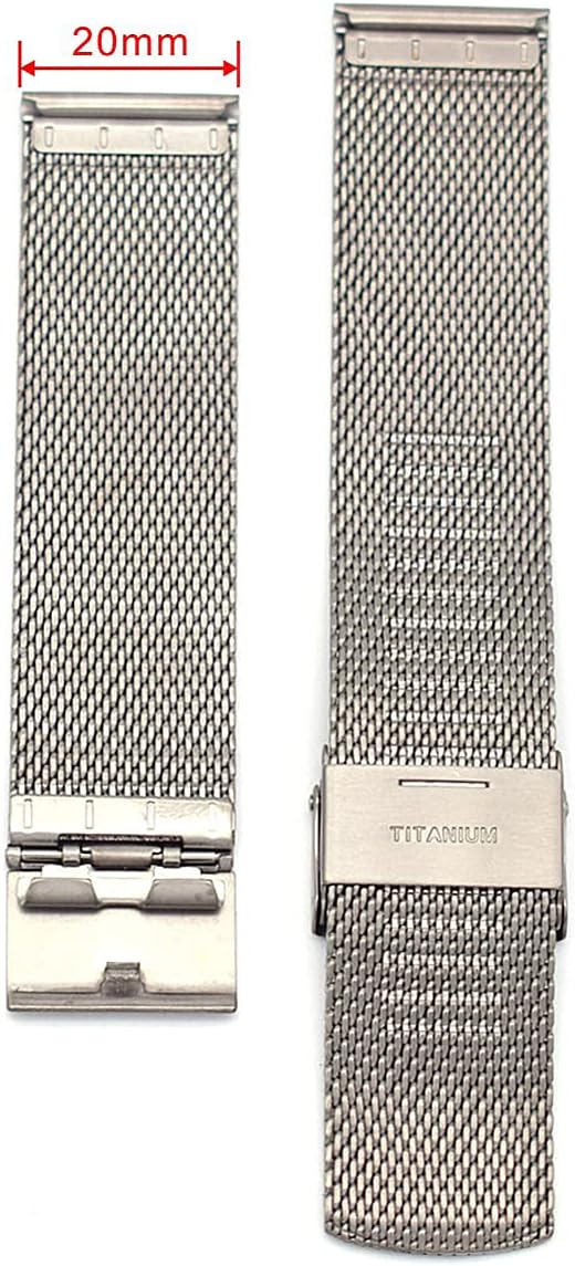 THEAGE Titanium Mesh Watch Band for Mens Women, Mesh Watch Straps