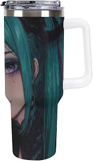 Goth Demon Anime Girl1 40 Oz Tumbler Insulated Travel Mug for Water Ice Coffee White-style