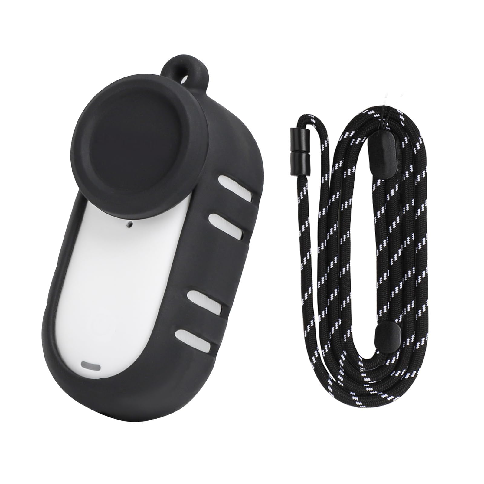 TERRIFI Silicone Protective Case Set for Insta360 GO 3S, Heat Dissipation Housing, Anti-Scratch Soft Shell Cover, Lens Cap and Lanyard Accessories, Protective Skin for GO3S Camera (Black)