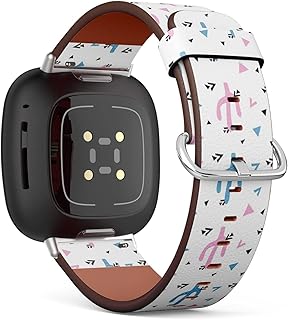CJBROES Replacement Leather Watch Band, Compatible with Fitbit Versa 3 and Fitbit Sense of Wristband Bracelet Accessory - Cactus Boho