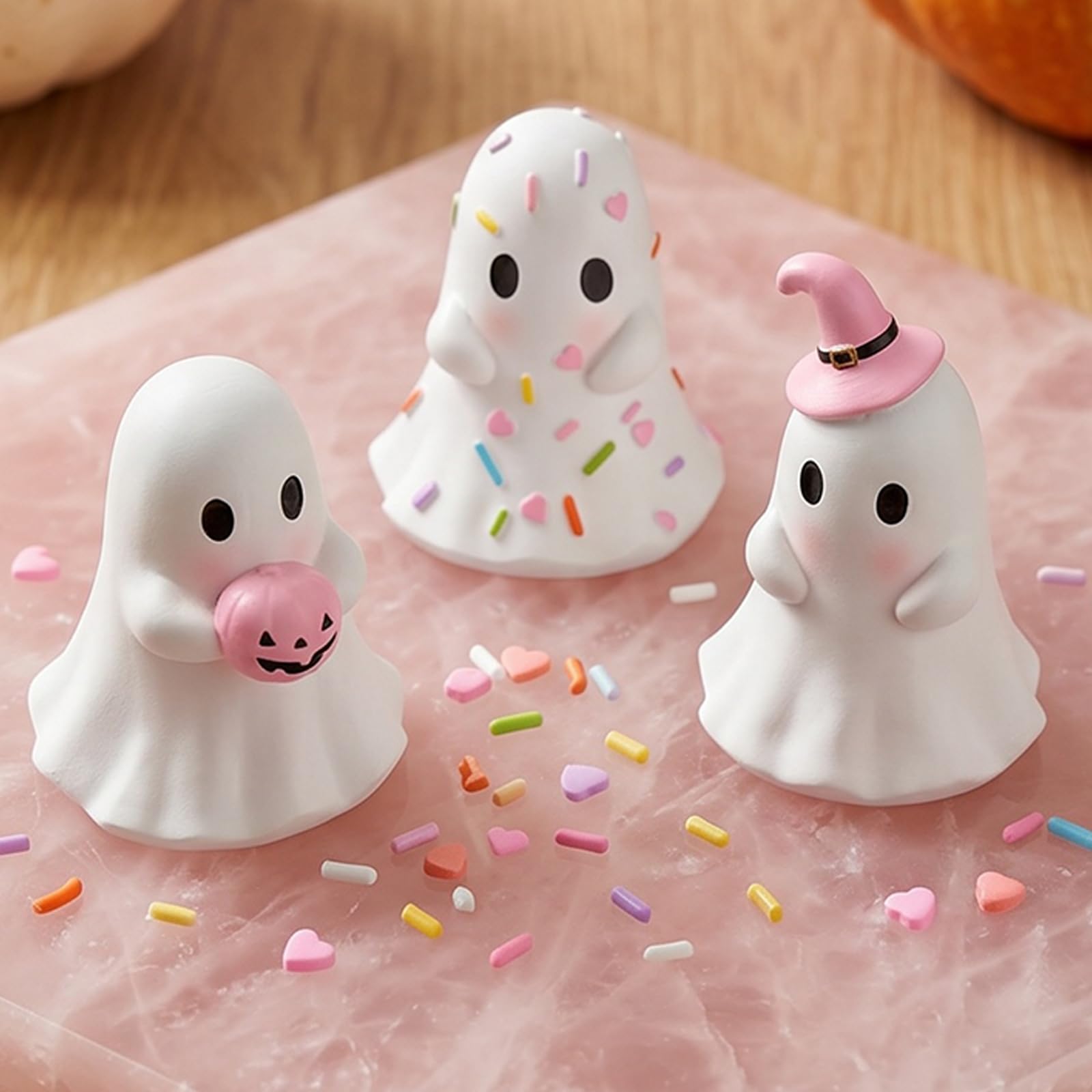 3Pcs Resin Ghost Statue Tiered Tray Decorations for Office Home