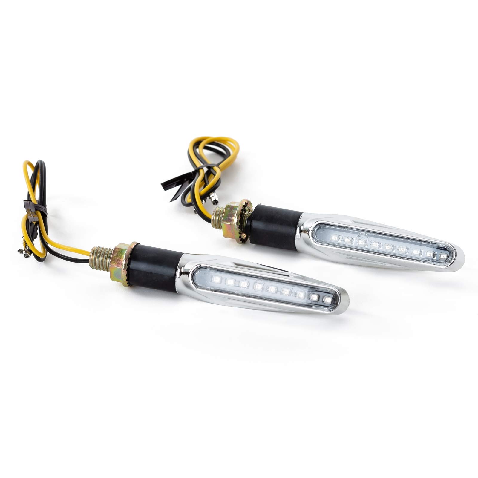 Clignotants Moto Universels SONICMOTO : Style Metal Noir/chrome, Discrets Et Lumineux