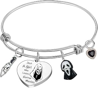 Ghost Face Bracelet Scream Merchandise Horror Movie Gifts for Daughter Sister Horror Bracelets for Women