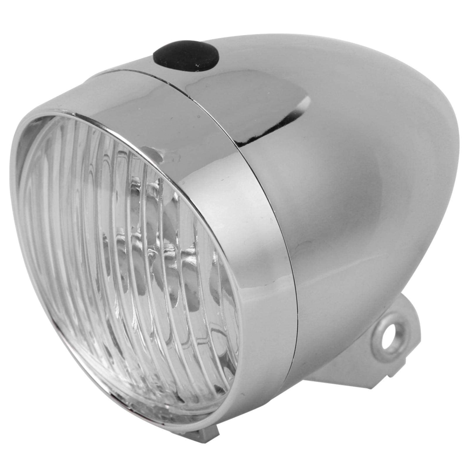 Luci Bicicletta 3 LED, Retro Argento Luce Bici Anteriore Antinebbia con Staffa Fisso Lampada per Bici Vintage per Sicurezza di Guida per Bicicletta per Strada E Montagna