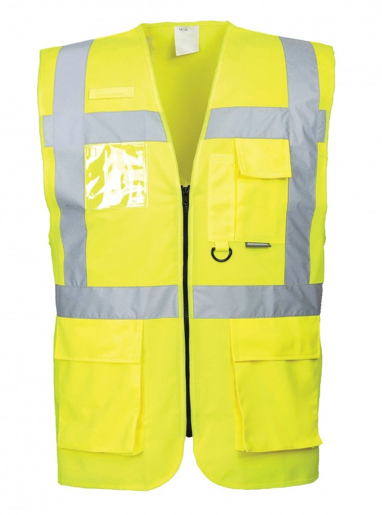 Portwest US476 Berlin Executive Safety Vest Yellow, Large