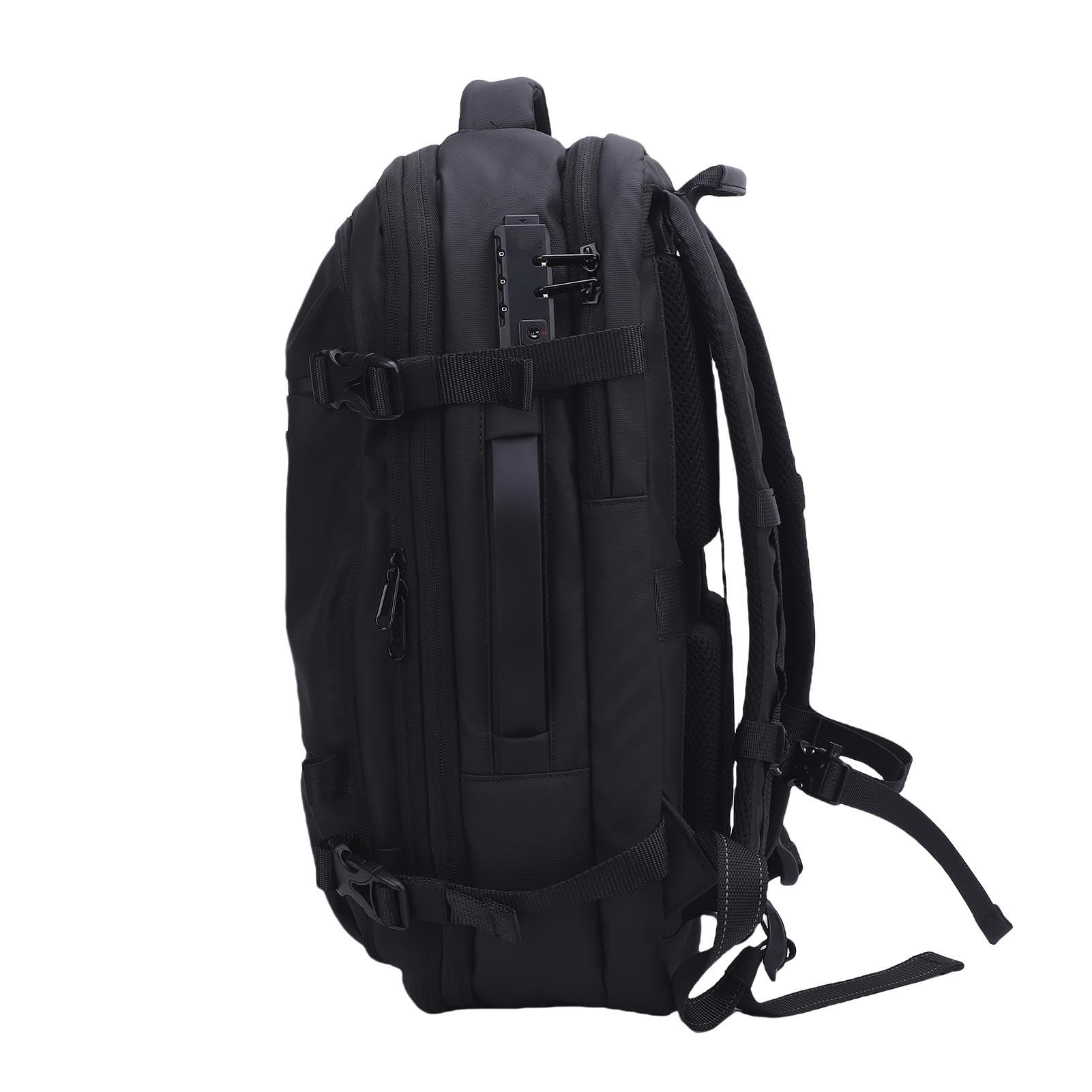 Vakuum-Rucksack, Erweiterbar, Wasserdicht, Oxford-Stoff, Luftrucksack, TSA-Schloss | Kompressionsbeutel, Großer Rucksack für Reisen, Schwarz