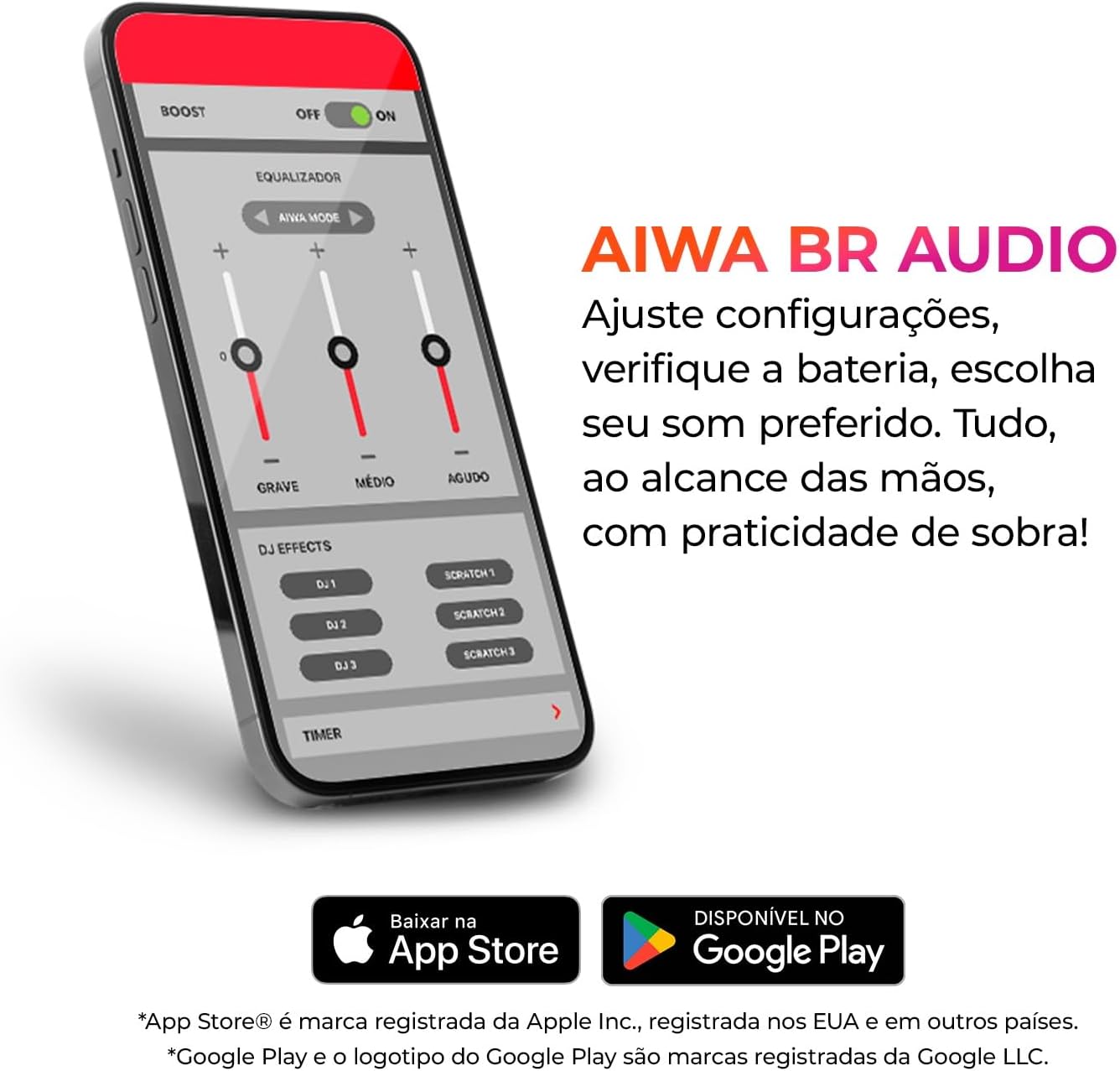 Aiwa app interface on a smartphone