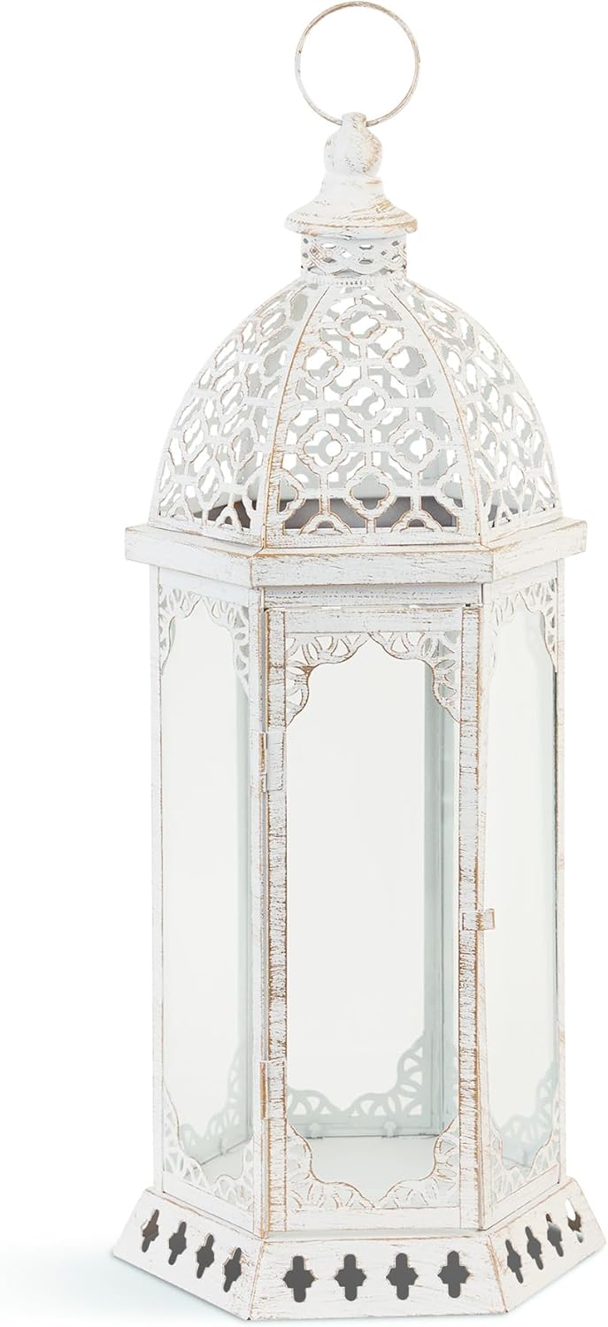 Zingz & Thingz Fancy Antique Style Candle Lantern Holder, Decorative Light Home Decor, 19.75" Tall, Graceful Lantern