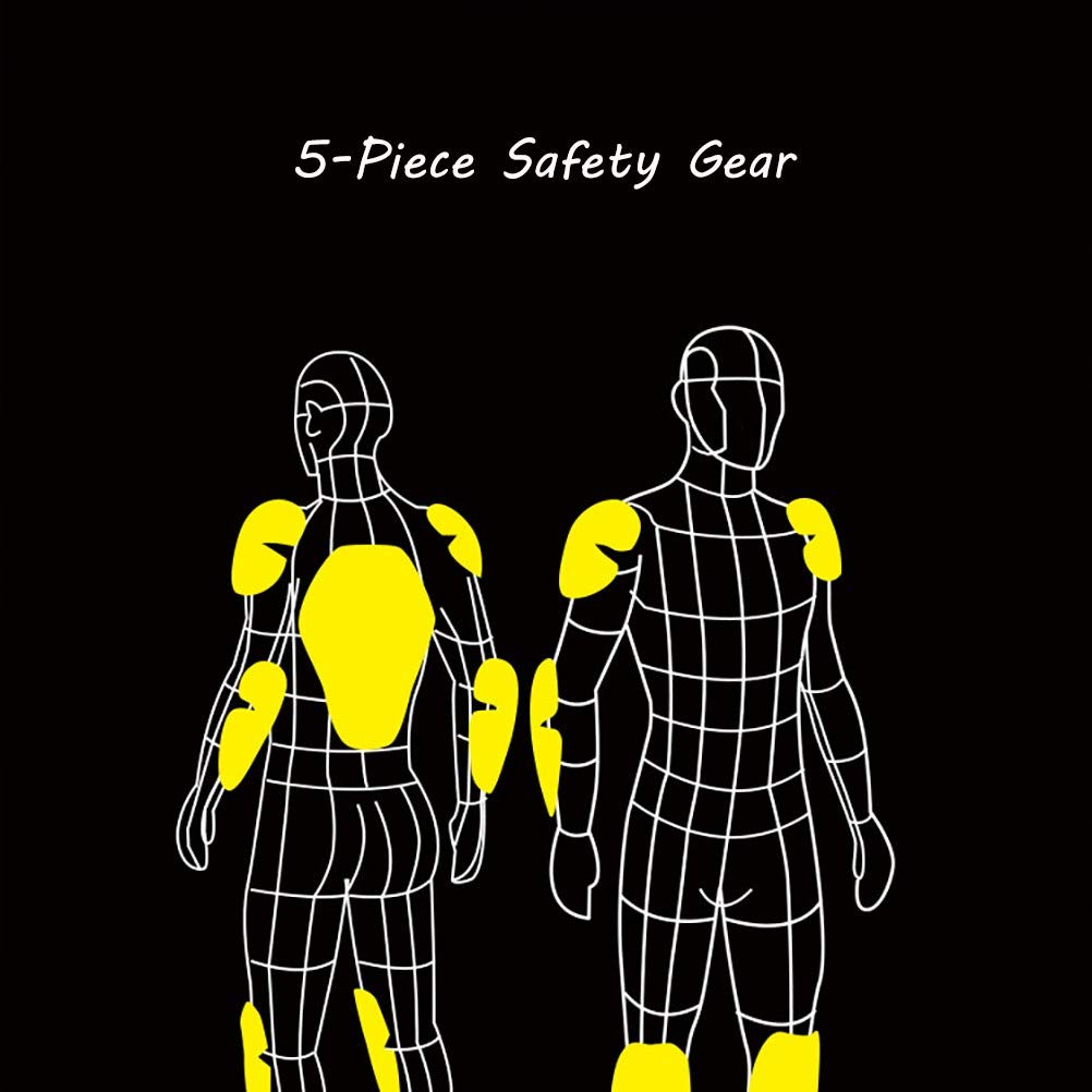 Veste de Moto Sport avec Protections Homologuées CE, Blouson Gilet Thermique Imperméable Respirant pour Racing Tous les Temps, Autocollant Réfléchissant
