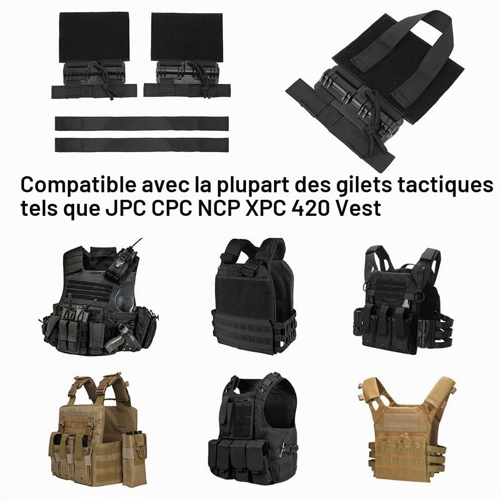 MiOYOOW Boucle Tactique Molle à Retrait Rapide, 1000D Ensemble de Gilet à dégagement Rapide Molle avec Attache à Boucle à Crochet pour Porte-Plaque Chasse en Plein air, défini pour jpc ncpc