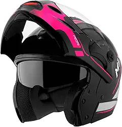 Capacete de Moto Mixs MX Captiva Route Brilhante Com Viseira Interna Solar Óculos de Sol Articulado Escamoteável Robocop Cinza Com Cinza