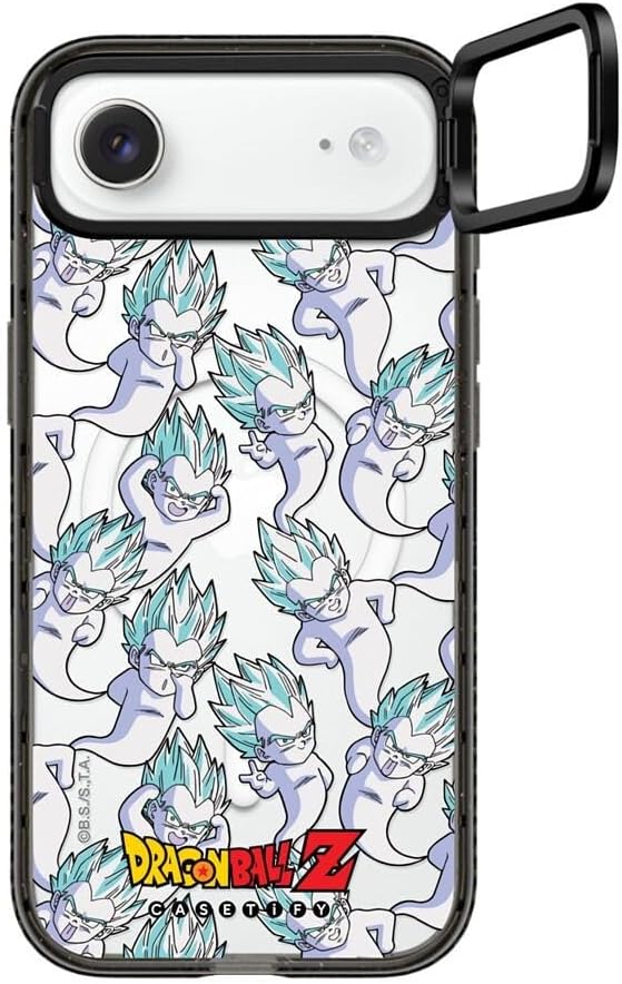 CASETiFY Impact Ring Stand iPhone 17 Pro Max Case [Dragon Ball Colab/Kickstand/Magsafe / 6.5 ft. 3X Military Grade Drop Protection] - Super Saiyan Gohan - Clear Black