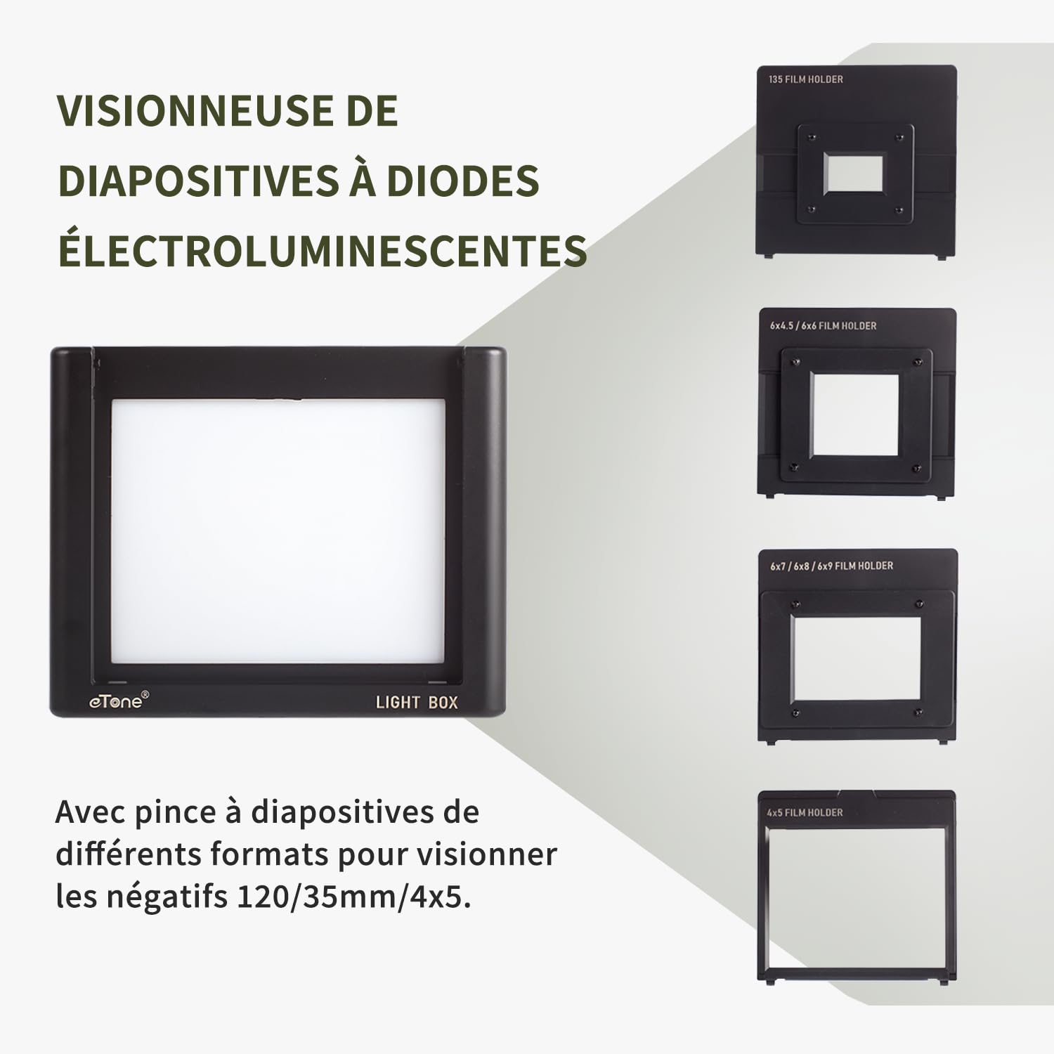 eTone Support de Film 35 mm pour visionneuse de Diapositives et de Films, Scanner négatif (Lightbox Non Inclus)