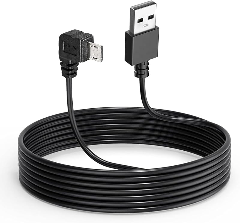 Dash Cam Cable for Micro Dash Cam,11.5FT L Angle Micro Adapter Dash Camera Power Cord,Dashcam Charger Cord for Mirror Camera,Driving Recorder,Car DVR