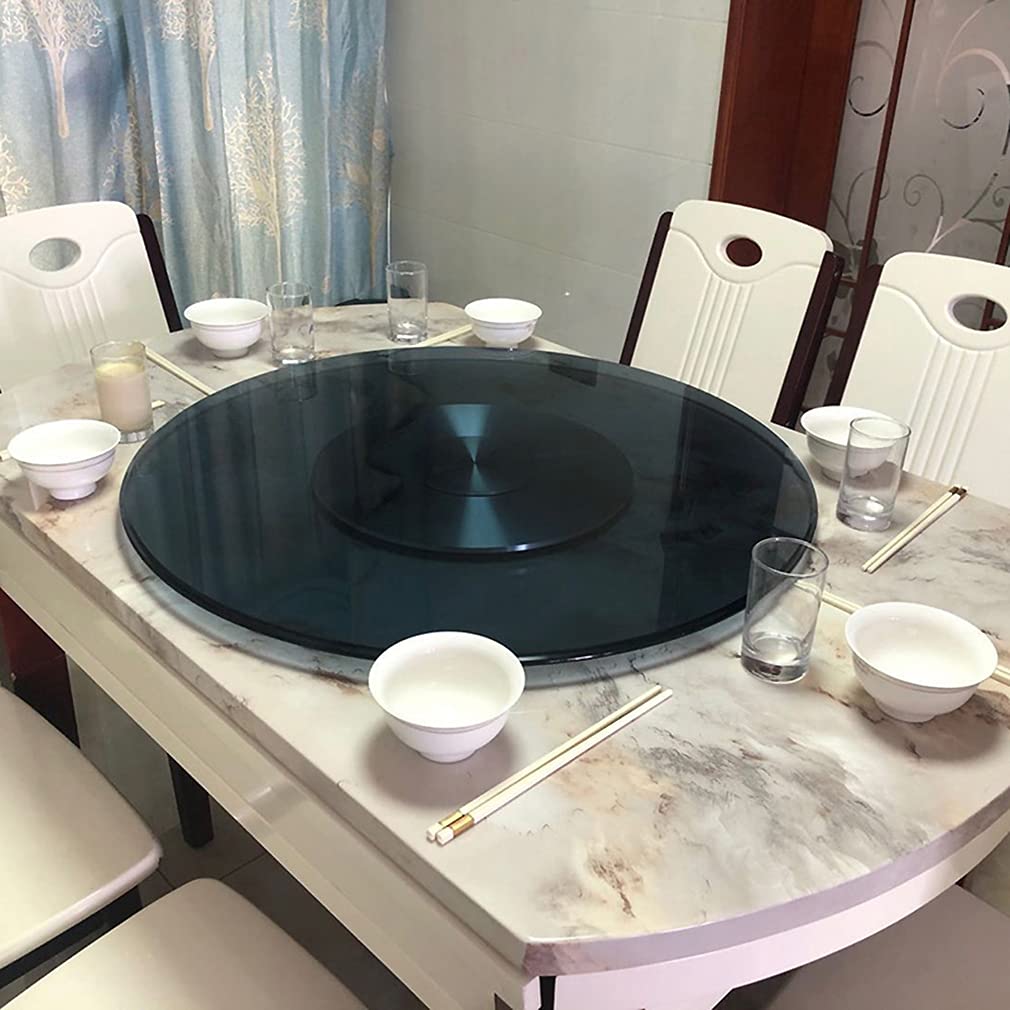 Plaque tournante de cuisine en verre bleu-gris pour repas festifs