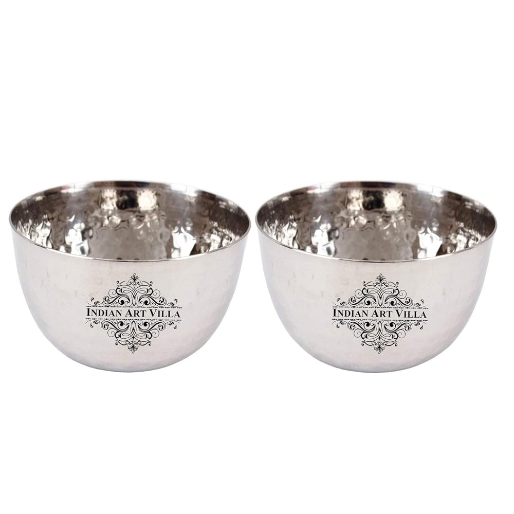 INDIAN ART VILLA Set of 2 Stainless Steel Bowl 200 Guyana | Ubuy
