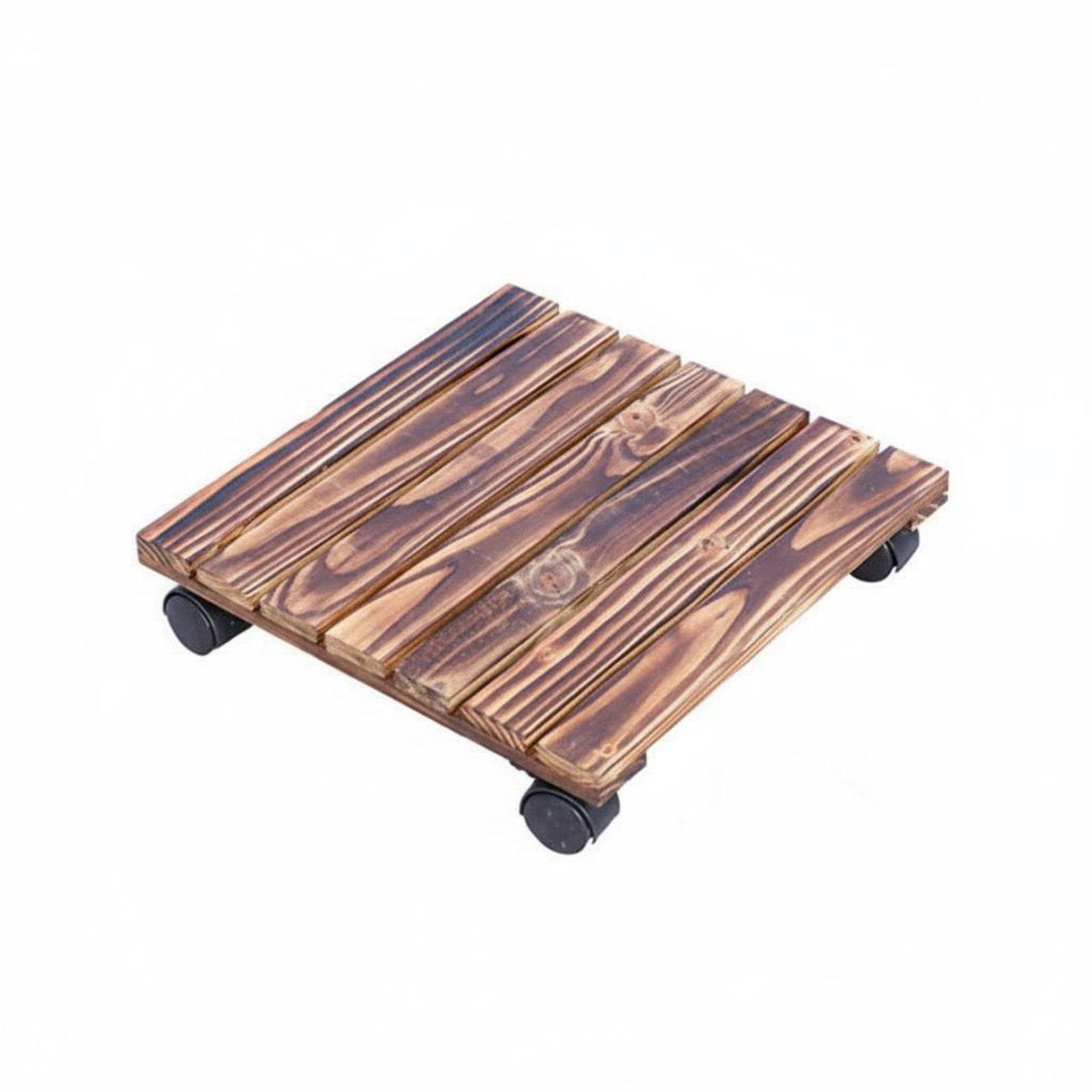 CALANDIS Planter Tray with Wheels Anti Wood Rolling Pot Trolley Heavy Duty Wooden Plant Pot Trolley for Outdoor, Indoor, Balcony 35x35cm Square Baskets, Pots & Window Boxes-image-29