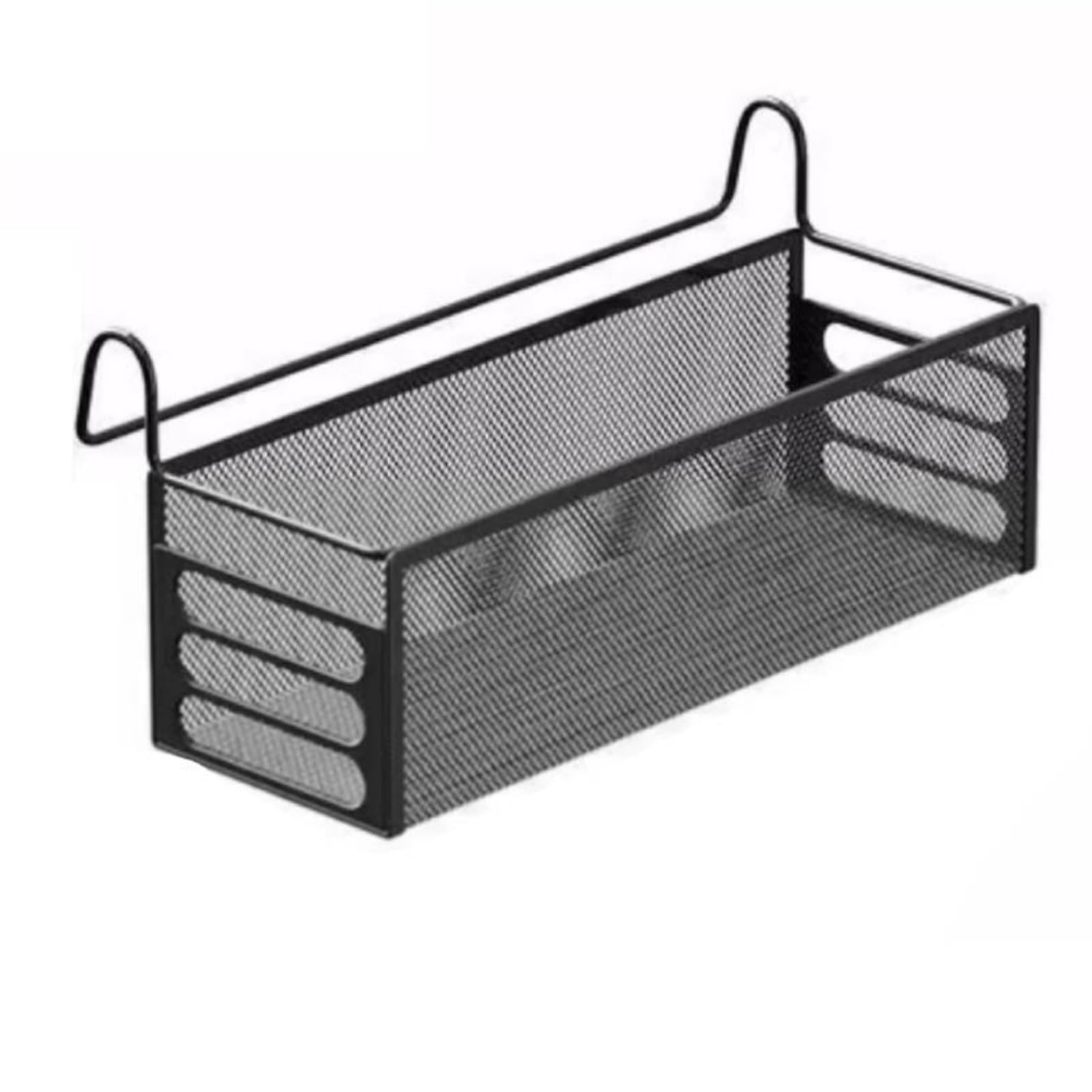 No Drill Installation Bed Organizer Basket Hanging Bedside Organizer Space Saving Hanging Storage Carrier Compact Size for Students, Dorm Room, Black, L-image-21