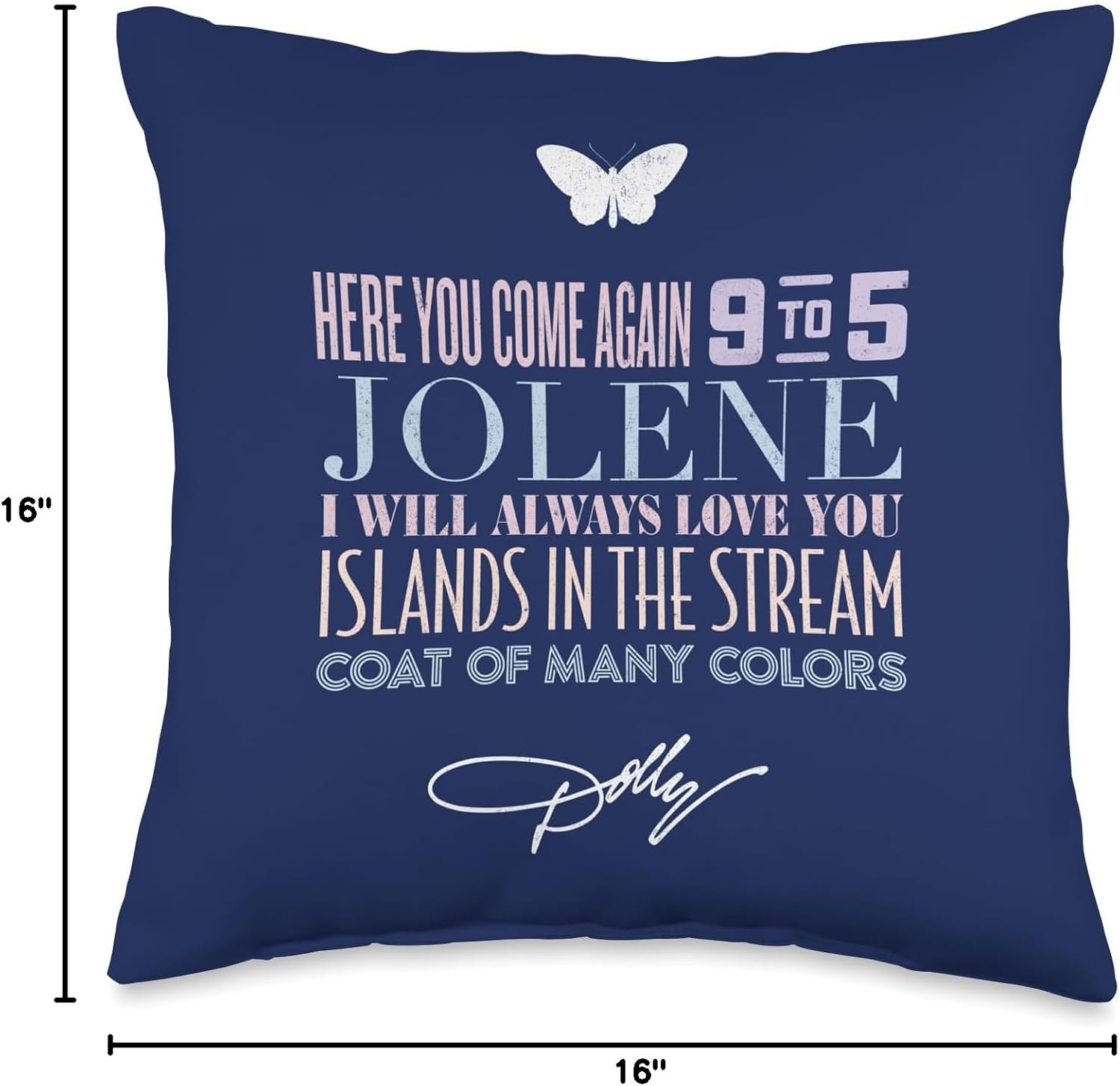 Dolly Parton Greatest Hits Throw Pillow