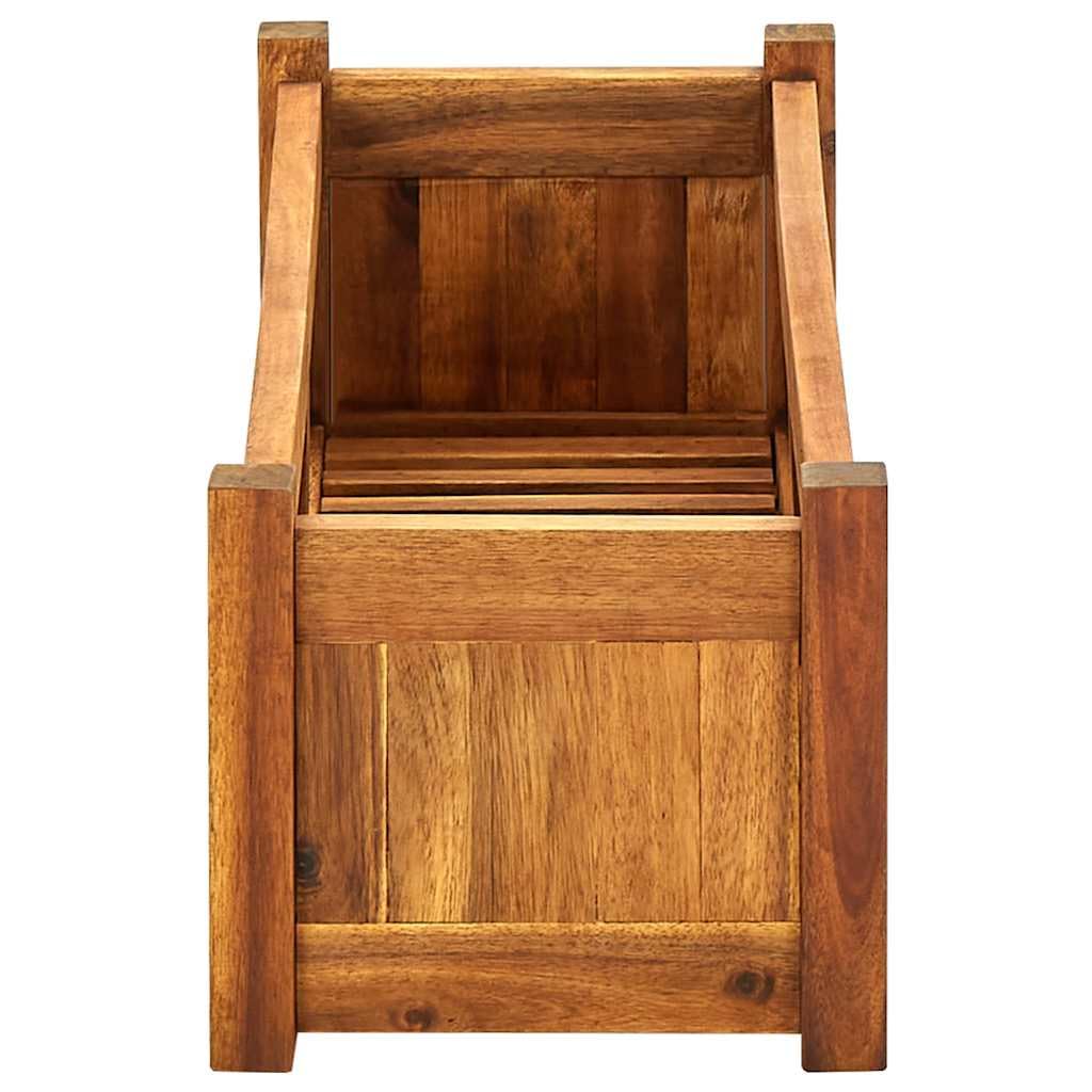 Podwyższona donica ogrodowa z drewna akacjowego olejowana 76x27,6x25 cm duża skrzynia na kwiaty warzywa zioła na balkon taras patio łatwy montaż