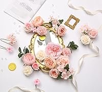 Vista 2 de Flores artificiales, peonías rosas, peonías de seda, flores sintéticas de primavera, ramo de boda, despedida de soltera, pastel, flor, bricolaje