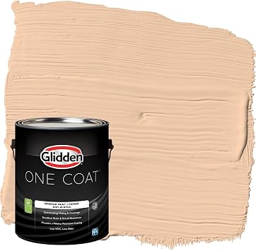 Glidden Interior Paint + Primer Peach/Caramel Ice, One Coat, Eggshell, 1-Gallon