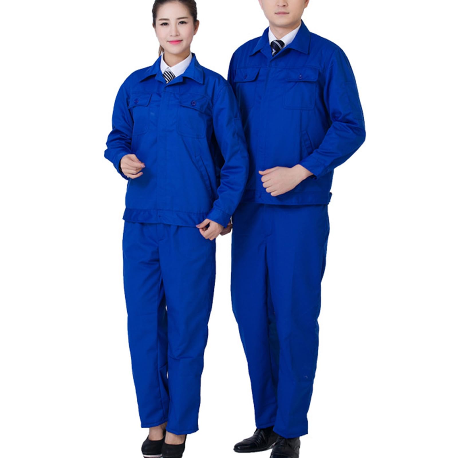Overol Unisex De Manga Larga Overoles De Trabajo, Camisa Y Pantalones Set Ropa De Trabajo Uniformes